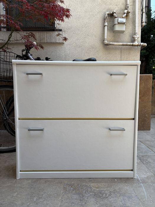Pantofar alb stil IKEA 2 rafturi