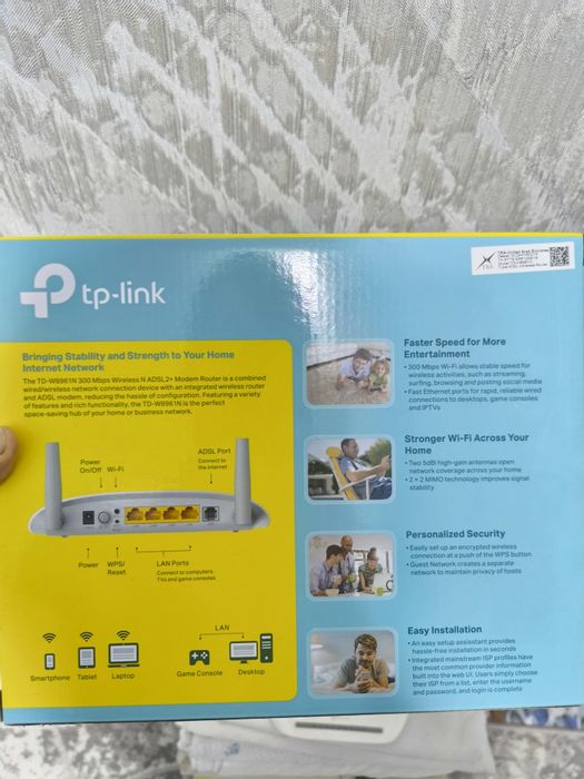 Wi-fi Роутер tp-link TD-W8961N в хорошем состоянии работает отлично.
