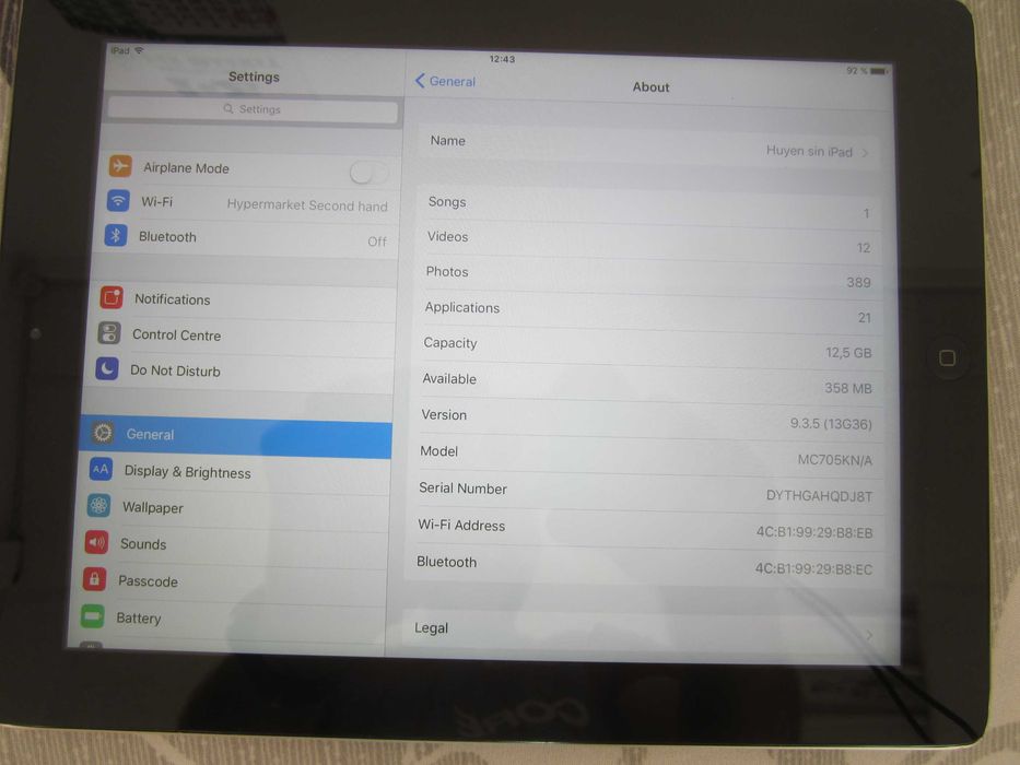 Apple iPad Wi-Fi 3rd Gen 16GB черен MC705KN А1416