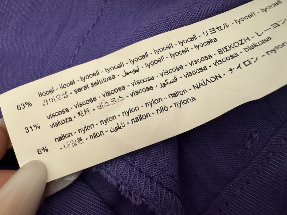 Pantaloni Slip Fare Wide Leg Mix Lyocell Mov Zara, Mărimea XS