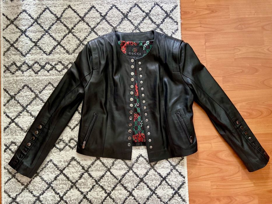 Jachetă Gucci din piele naturală