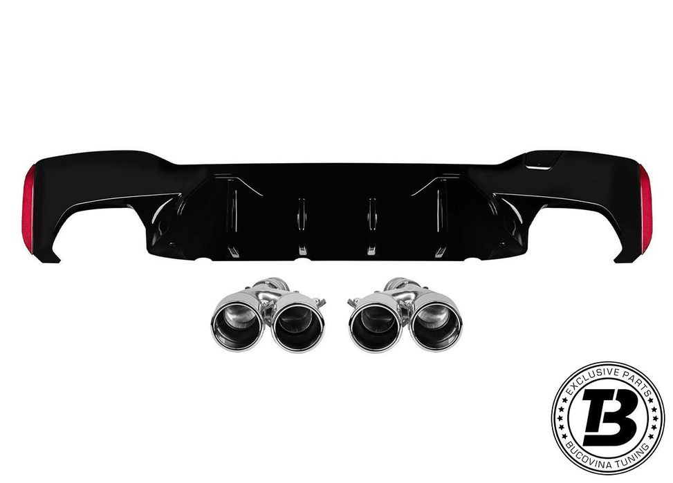 Difuzor Bara Spate cu Ornamente compatibil cu BMW Seria 5 G30 G31 M5 Design