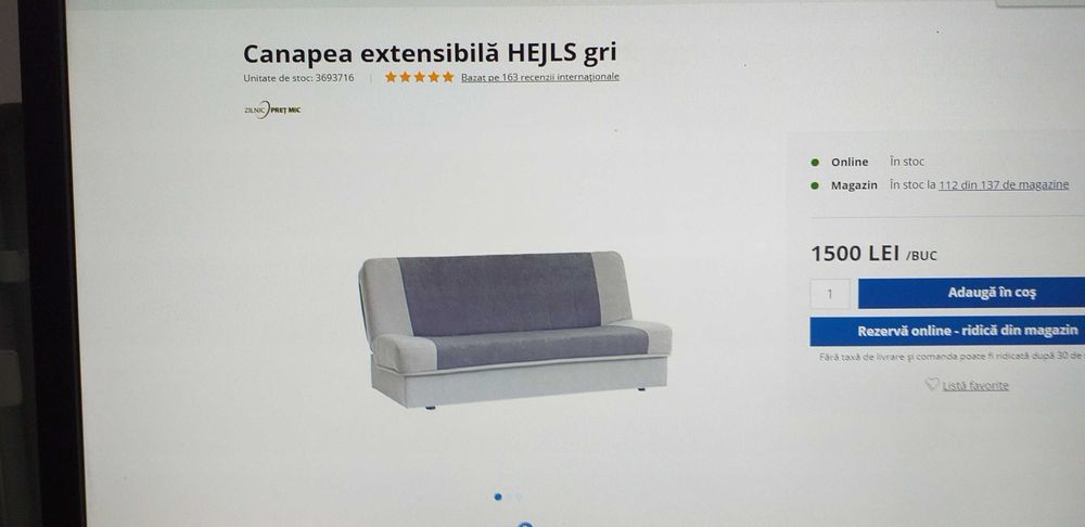 Vand canapea extensibila