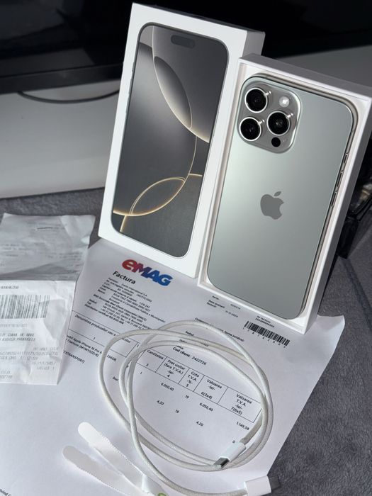 iPhone 16 Pro Max 256GB Garantie Factura eMag Full Box