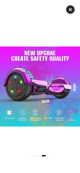 Hoverboard cu boxe incorporate bluetooth, roti cu Led…