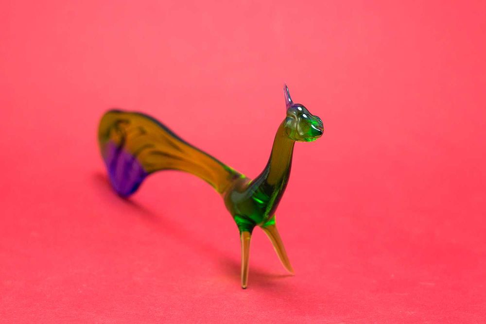 Статуэтка из цветного стекла - Птичка (аналог муранского стекла)