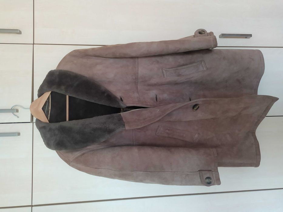 Мъжки кожух от естествена агнешка кожа - много топъл и елегантен