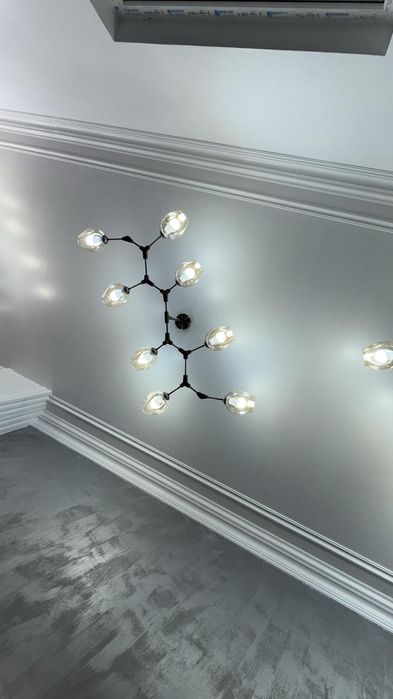 Lustra 8 x 60W bec E27 Plafoniera Sputnik aspect molecular