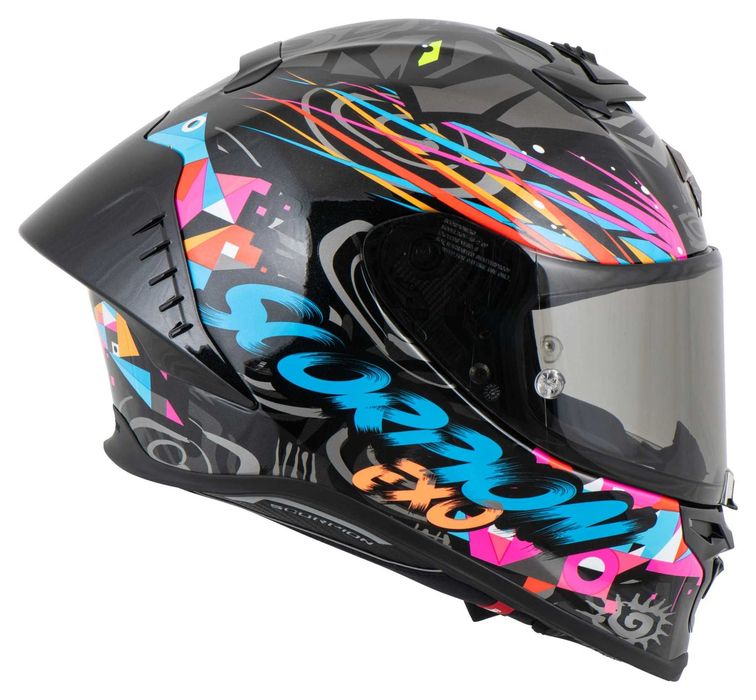 Мото каска Scorpion Exo EXO-R1 Evo II  SAVAGE Black-Blue-Pink,S55-56