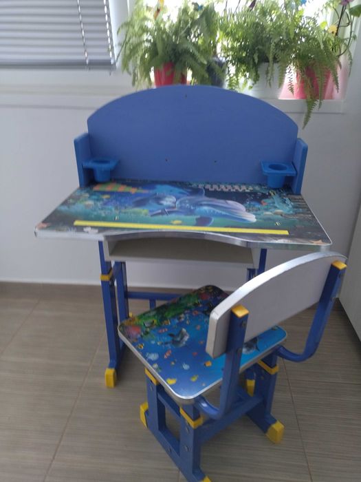 Birou cu scaun set pentru copii biblioteca masa cu scaun