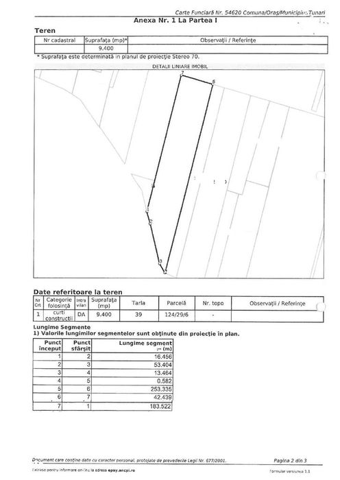 9400 mp | Ideal pentru investitie | Tunari | Deschidere la padure