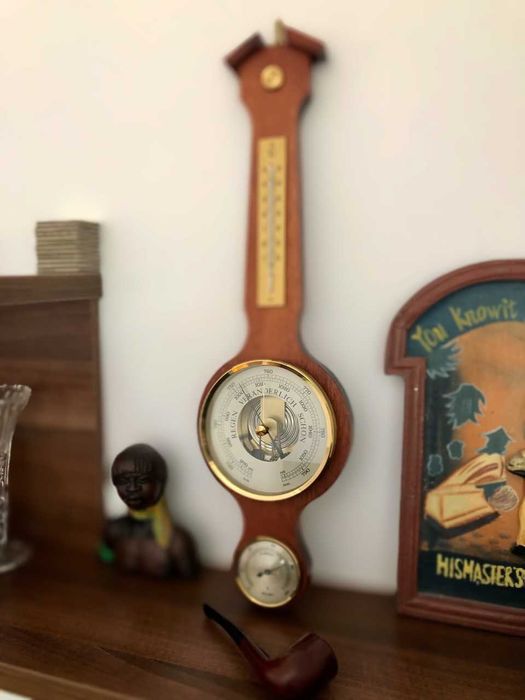 Statie meteo vintage cu termometru, barometru si higrometru