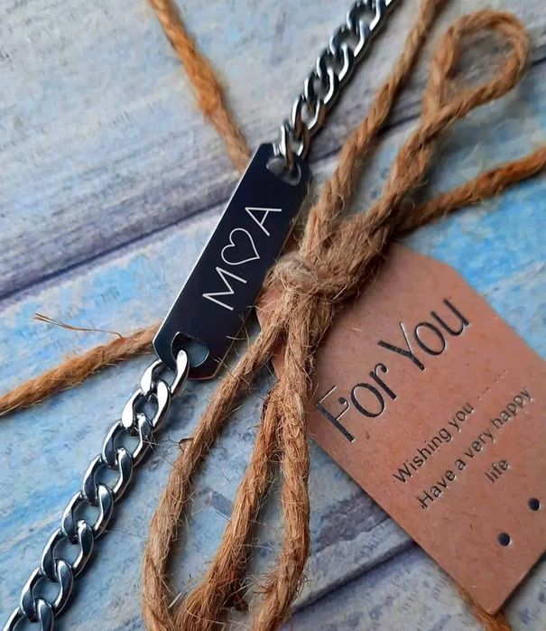 Свети Валентин Персонално гравирана  гривна