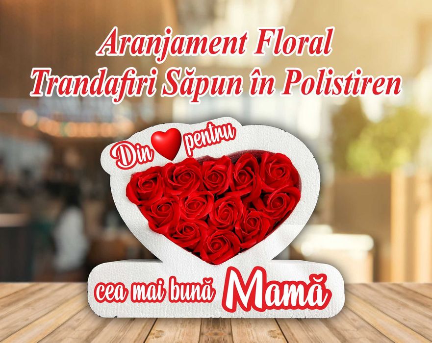 Aranjament Floral - Trandafiri Săpun în Polistiren