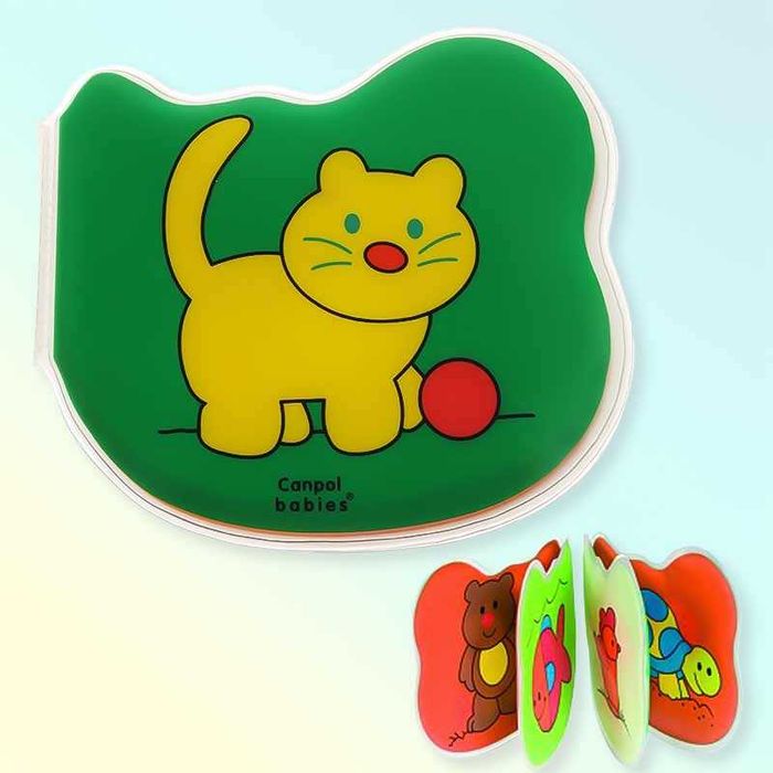 Писукаща гумена книжка за бебета с животни, Canpol