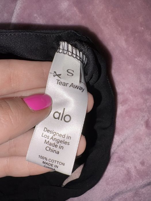 Bustiera S negru neagră Alo Yoga etichetă fermoar sport sală nou noua
