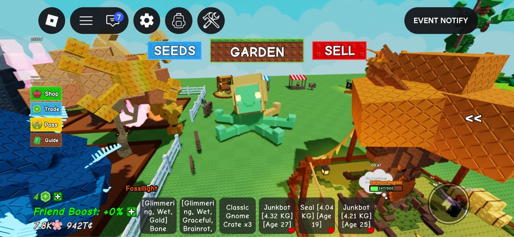 Grow A Garden питомцы roblox