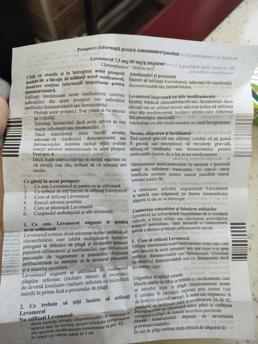 Levomecol, cremă antibacteriană cicatrizantă