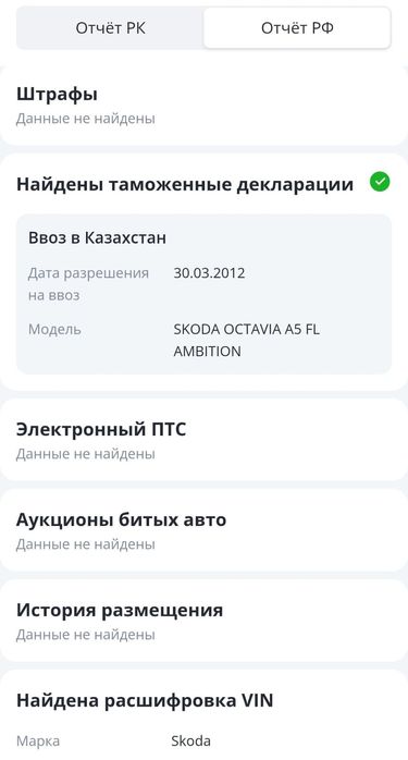 Шкода октавия А5 2012