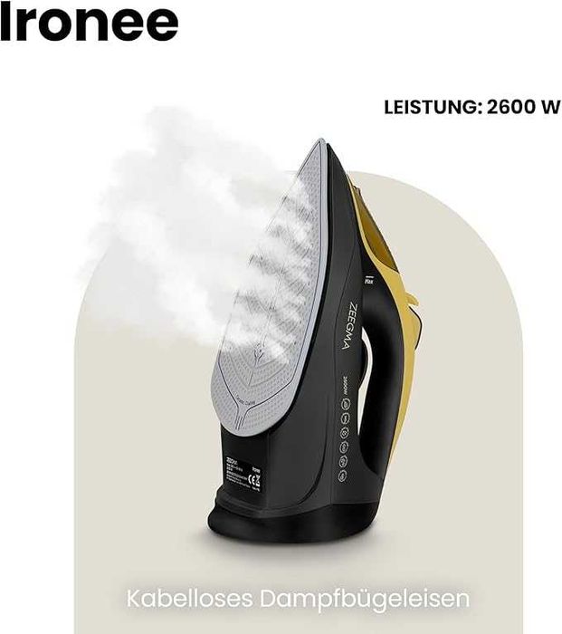 Безжична парна ютия ZEEGMA IRONEE с керамична подметка 2600W