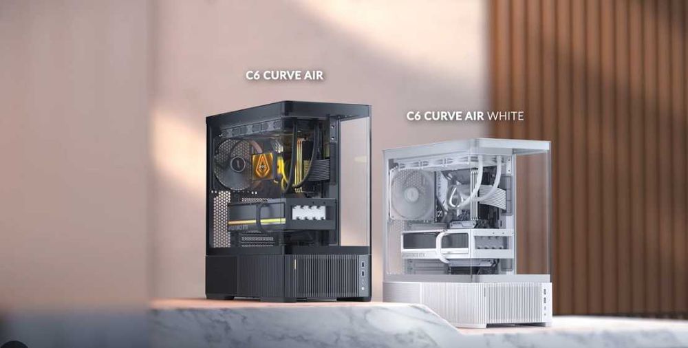 НОВА ! Компютърна кутия Antec C6 Curve Air Panoramic Mid Tower Case BLACK/WHITE