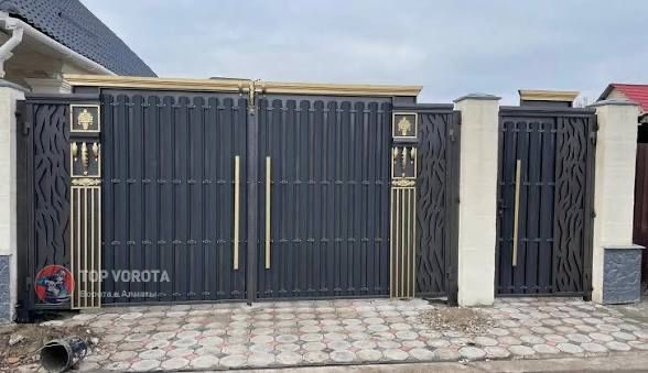 покраска ворот и забор крыша