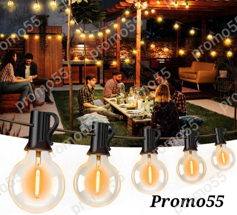 Светлинна Верига от Външни Нечупливи Лед Крушки за Декорация