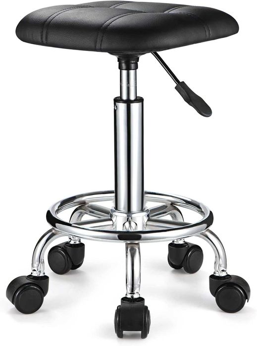Регулируем стол табуретка с колелца и въртяща се седалка – офис/салонa