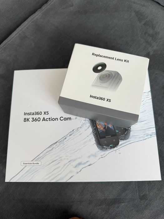 Insta360 X5 – 8K 360° Action Camera (Essentials Bundle + Snow Bundle) + Replacement Lens Kit + 256GB microSD