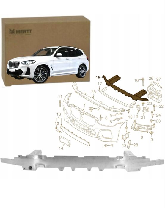 Основа предна броня Бмв Х3 Х4 G01 G02 BMW X3 G01 X4 G02 2017- 51117399911