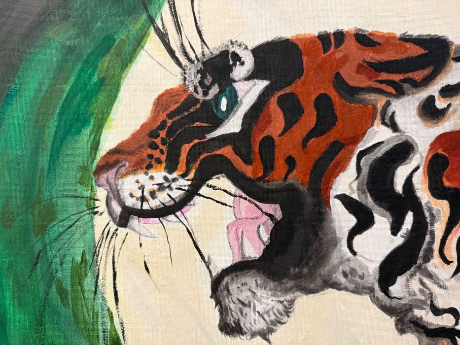 Pictura “Tiger” facuta complet manual