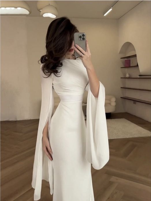 Белое платье вечернее