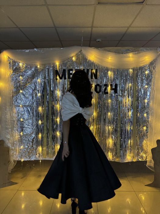 Черное Платье с бантом