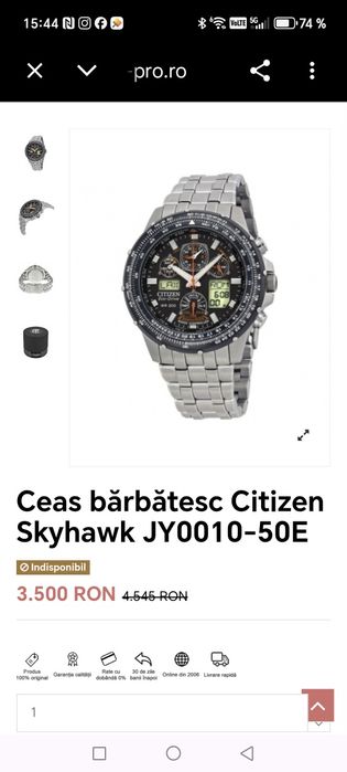 Ceas Citizen Skyhawk Eco Drive Radio-Control 45 mm