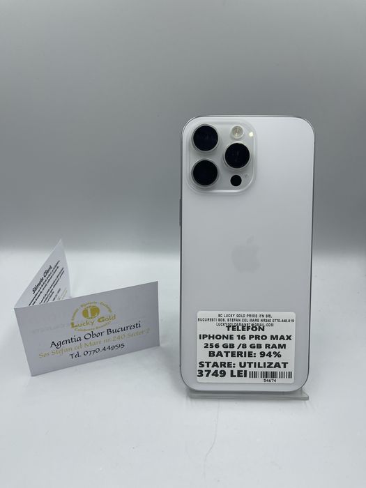 Iphone 16 Pro Max 256Gb / 94% Bat / FACTURA/GARANTIE #54674