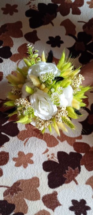 Set 2 lumânări + buchet de nuntă
