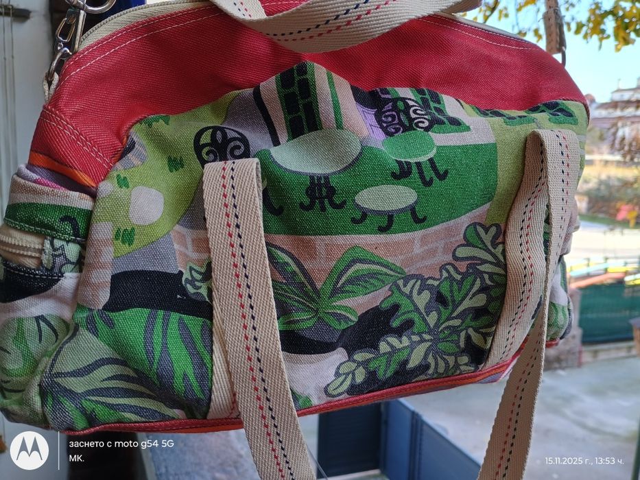 Тийнежърска брезентова арт дамска чанта