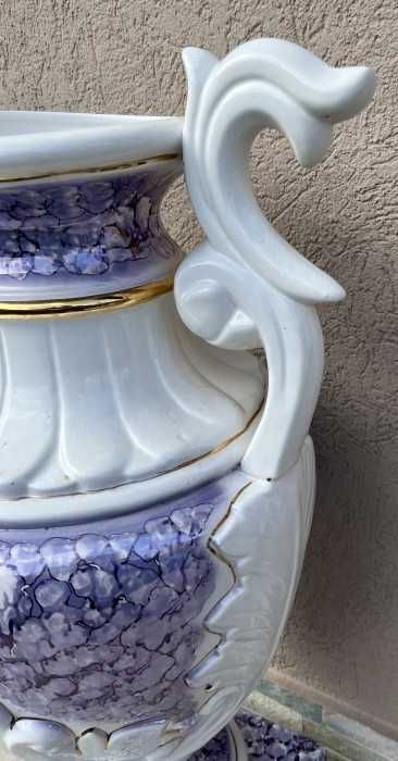 Impozanta amfora cu piedestal-email cobalt-meduze-Olanda