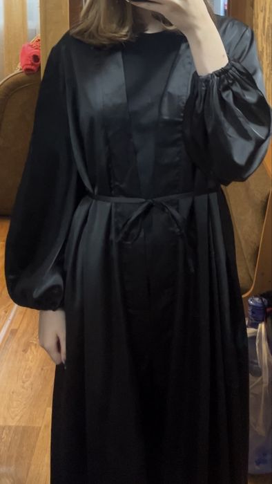 Атласная абайка черная