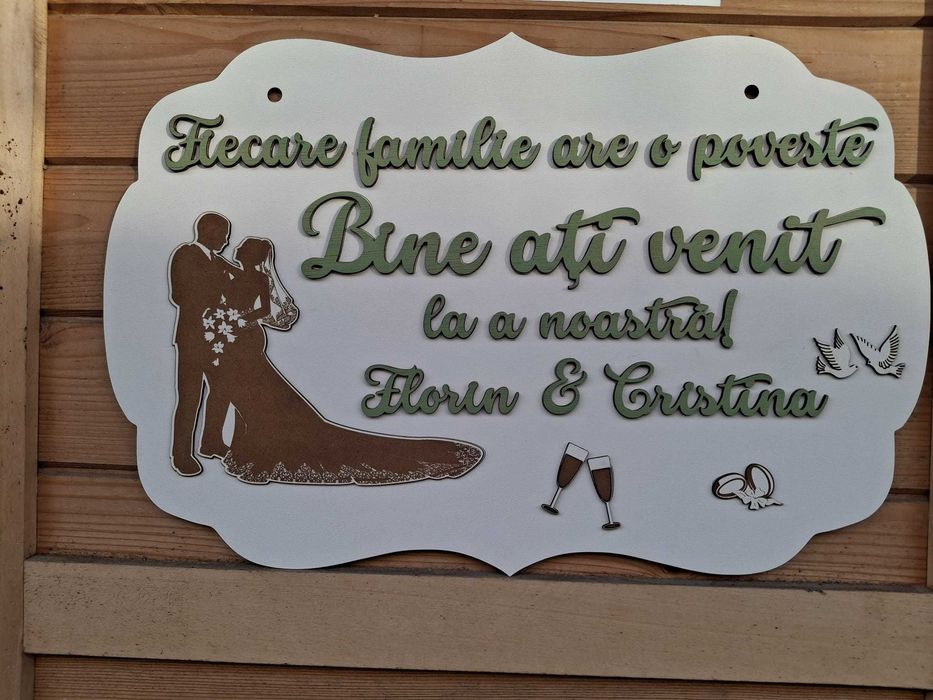 Placuta nunta panou bine ati venit botez