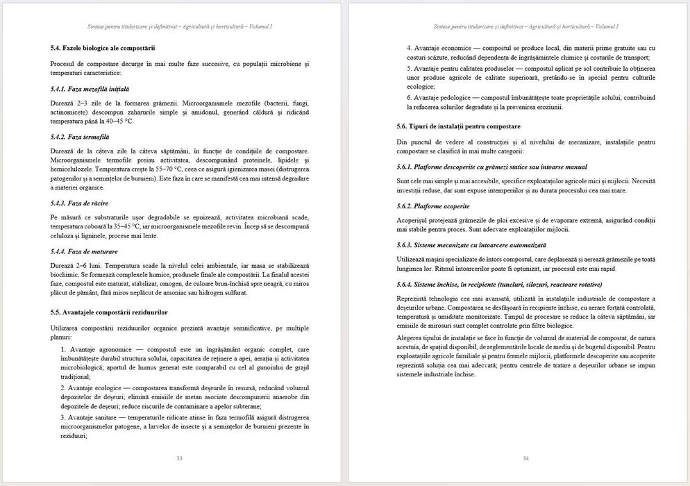 Agricultura – Horticultura Vol. I + II – Sinteze tematice, Subiecte rezolvate si teste pentru Titularizare si Definitivat