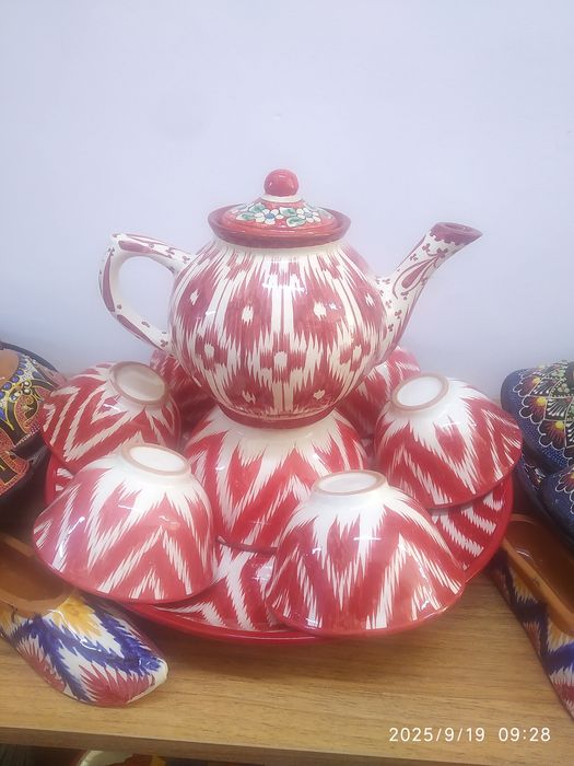 Узбекиская посуда, ляган  Риштанская керамика.