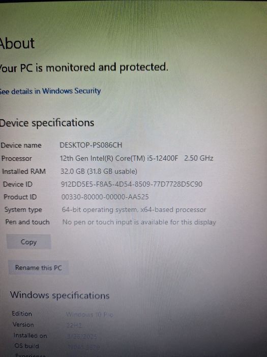 Kit pc gaming i5 12400 rx 6650 xt 8 GB ddr6