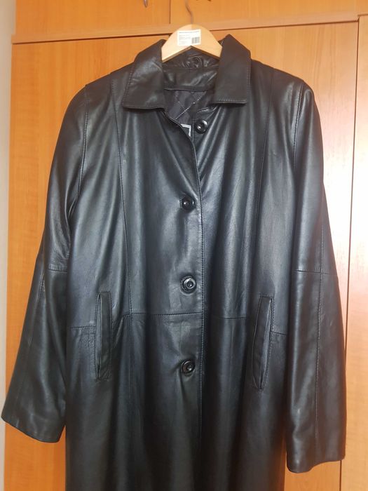 Haina damă lungă piele naturală, mărimea 44-46