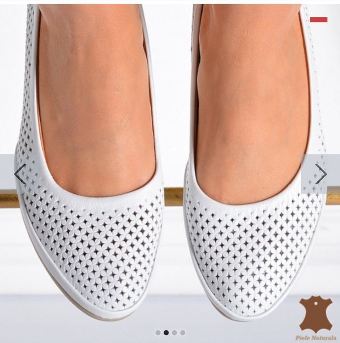 Бели обувки естествена кожа