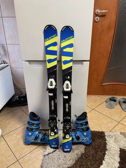 Schiuri copii 100 cm salomon cu clapari skiuri set