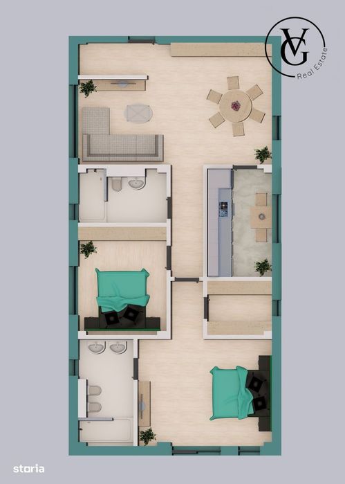Apartament 3 camere - decomandat - LKB Residence - Elvila