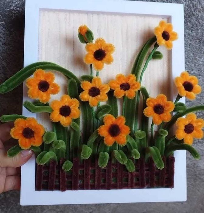 3D картини от плетени цветя