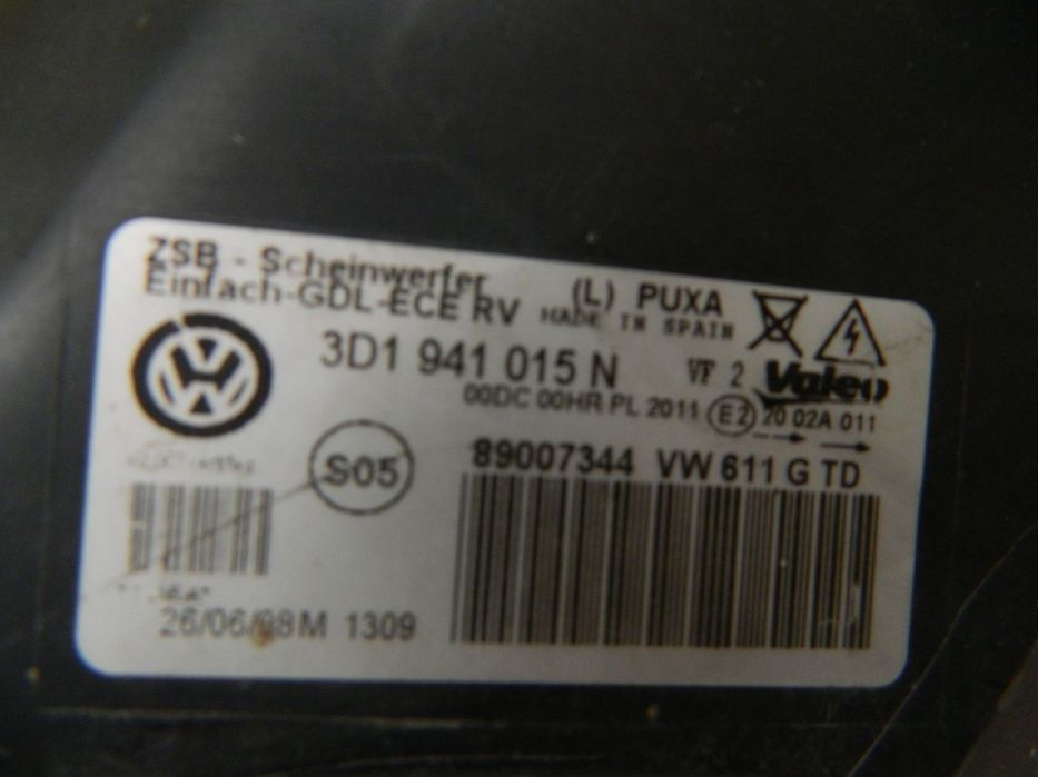 Far stanga VW Phaeton Bi-Xenon, 2008, 2009, 2010, cod origine 3D1941015N.