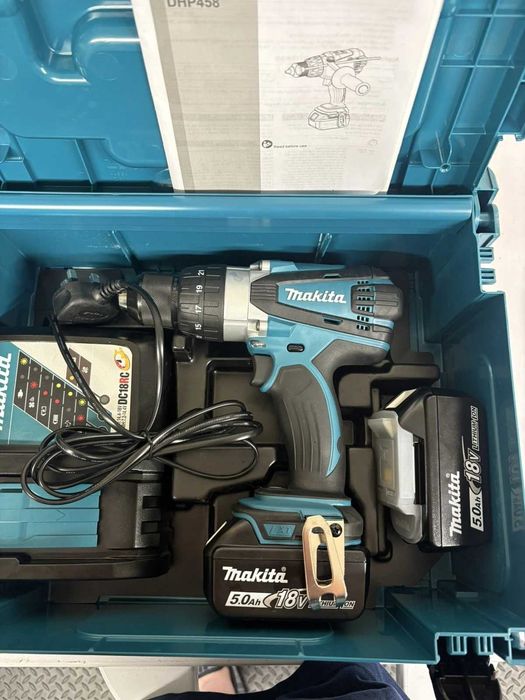 Акумулаторен ударен винтоверт/бормашина Makita DHP458